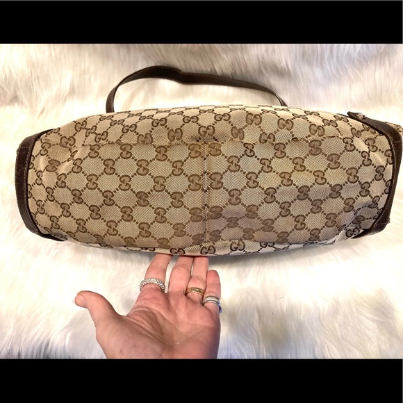 GREAT CONDITION! Authentic Gucci Abbey GG Monogram Shoulder Bag Tote  #4.1v - Picture 6 of 16
